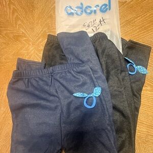 Adorel Kids Fleece Leggings - Navy and Charcoal